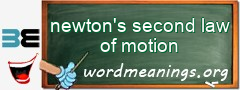 WordMeaning blackboard for newton's second law of motion